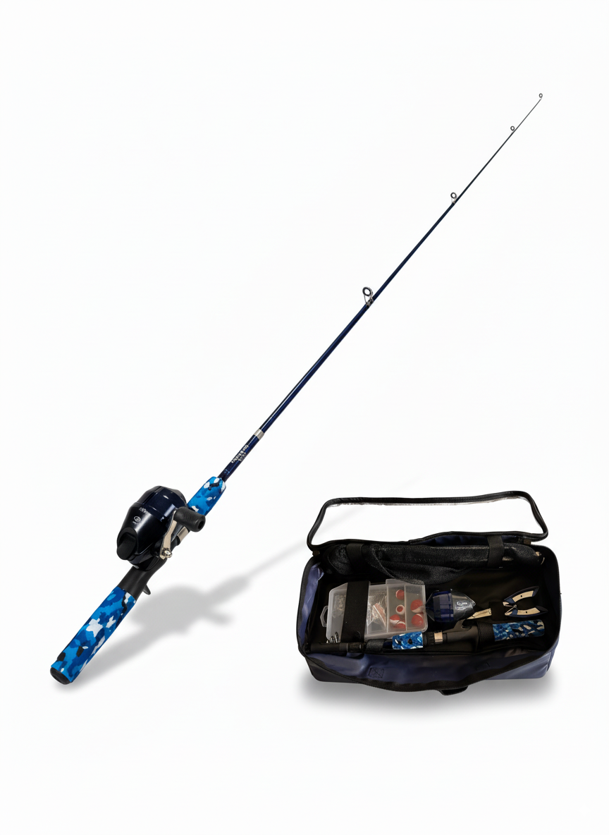Teach a Kid to Fish – Kids Fishing Rod & Reel Combo with Tackle Kit